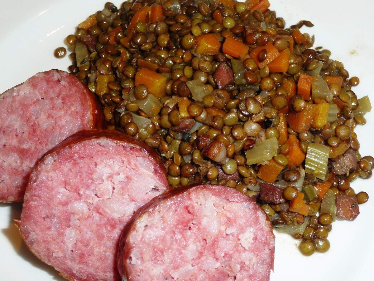 Lentilles vertes aux carottes et céleri
