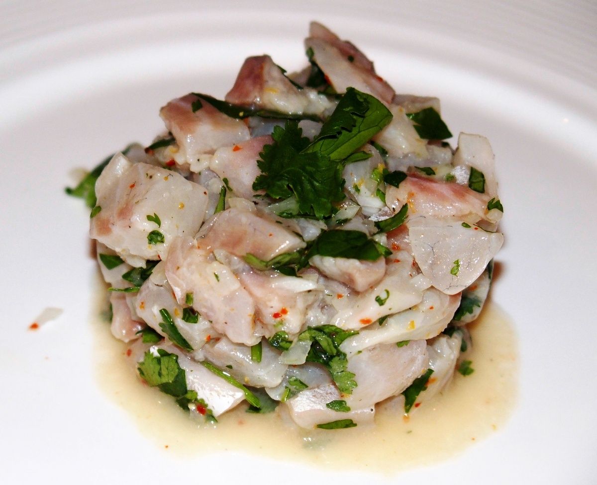 Ceviche de daurade au vinaigre de mangue