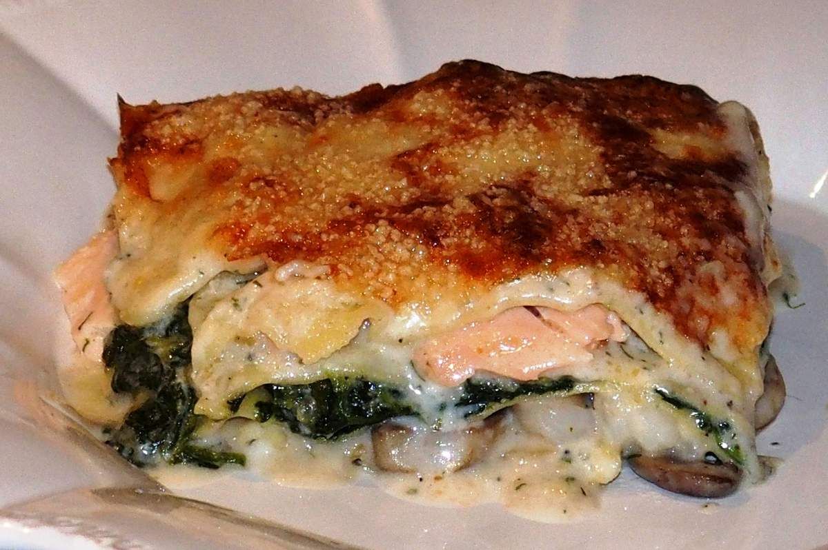 Lasagne au saumon et aux crevettes