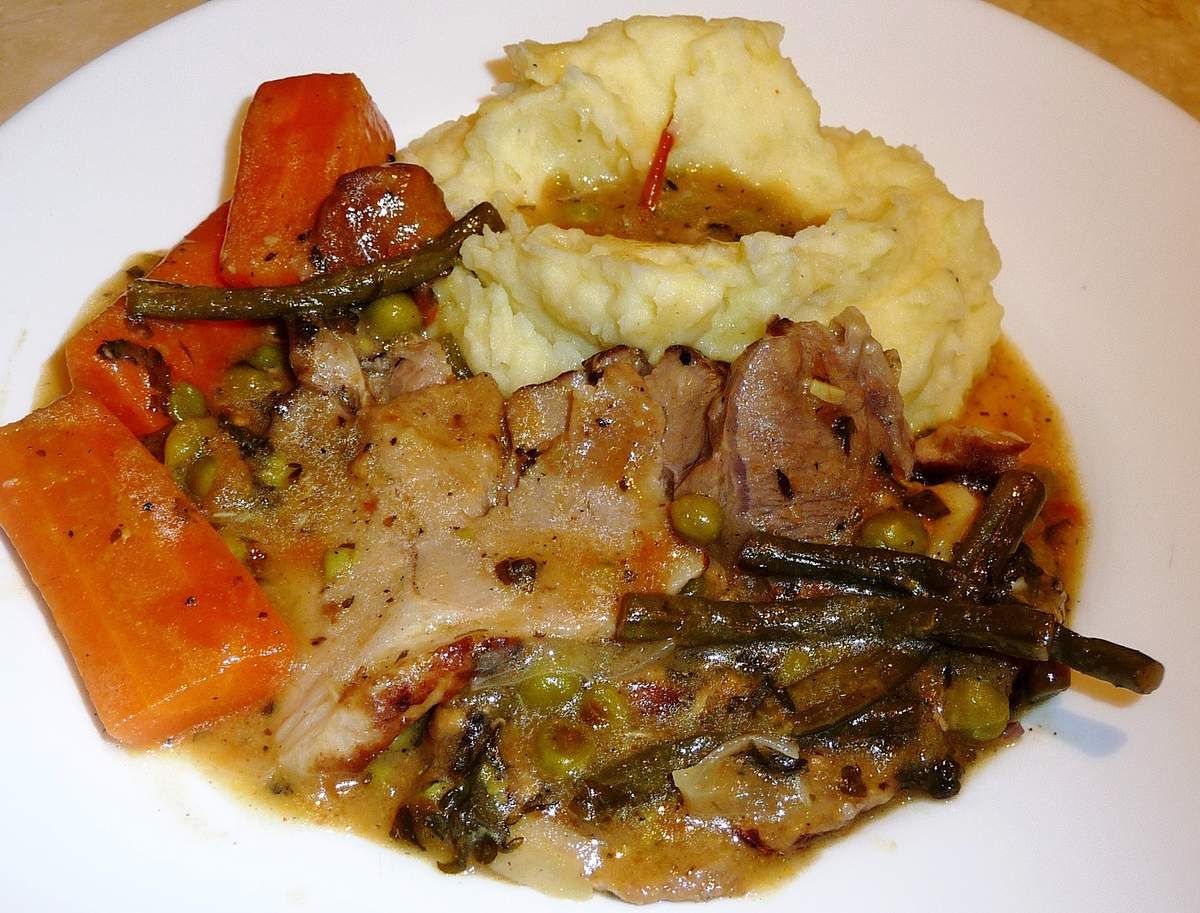 Rôti de porc et ses petits légumes