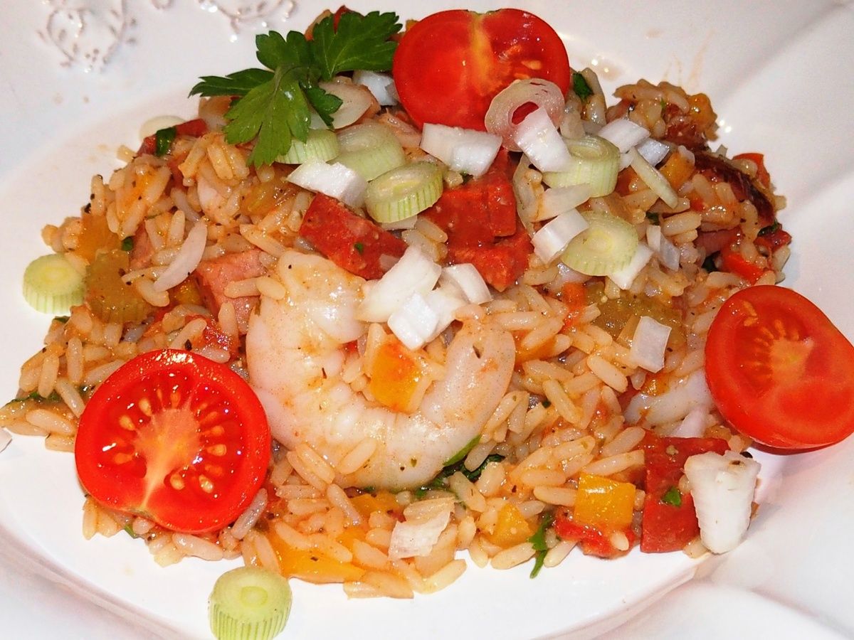 Jambalaya aux crevettes et jambon