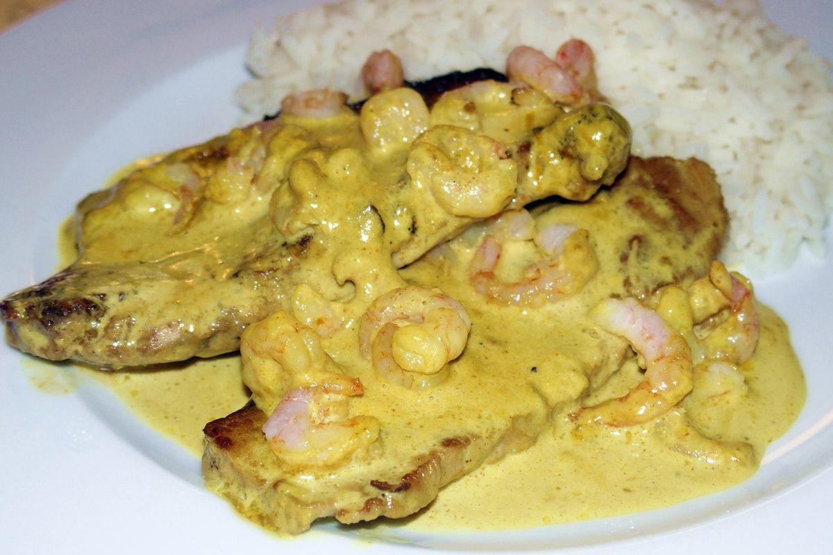 Tranches de porc aux crevettes
