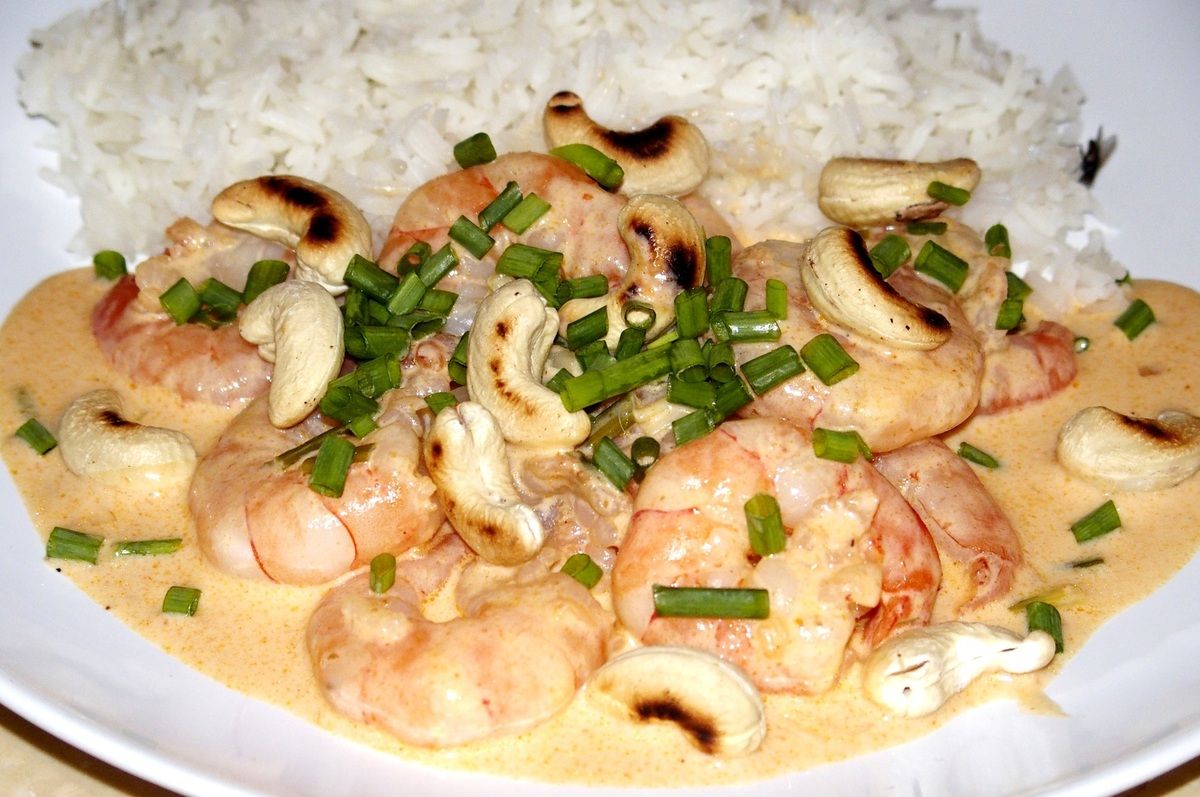 Crevettes au curry Panang