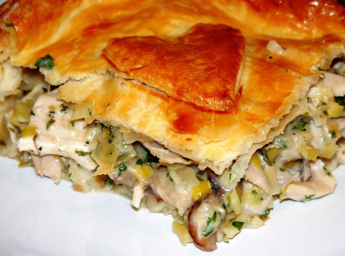 Tourte au poulet et aux poireaux